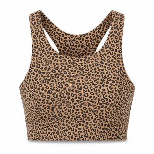 Allfenix Womens Beige Animal Print Polyester Cropped Tank Size XS Round Neck