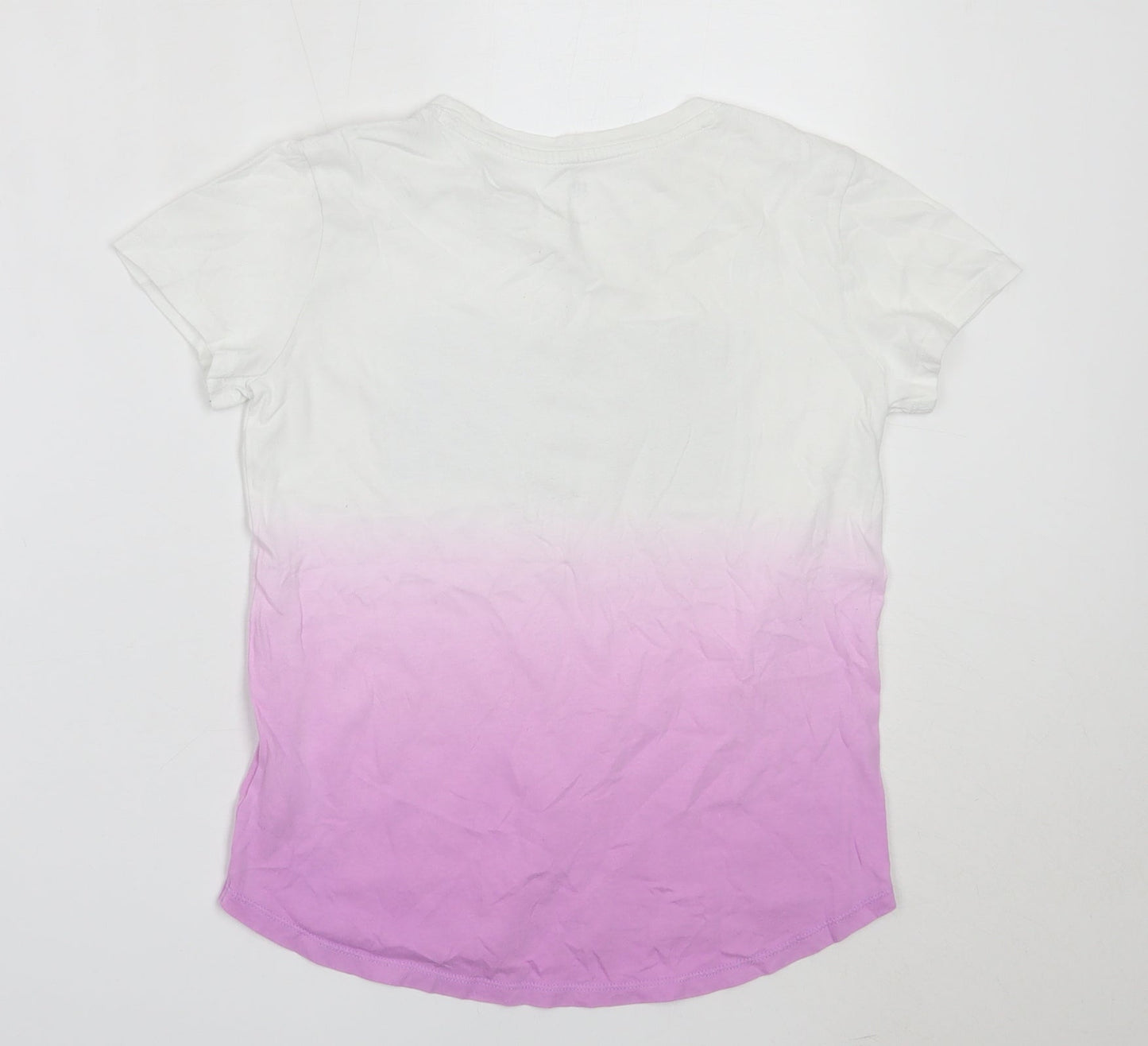 Gap Girls White  Cotton Basic T-Shirt Size L Round Neck
