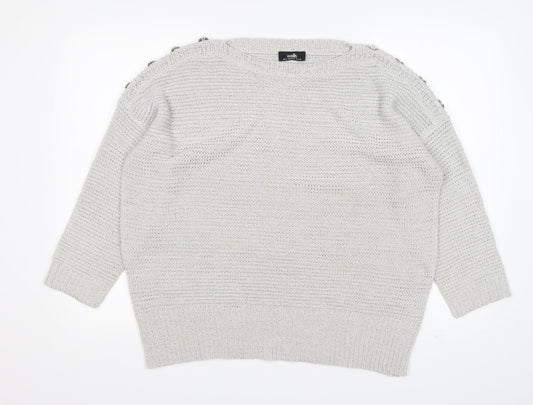 Wallis Womens Grey Roll Neck  Acrylic Pullover Jumper Size M