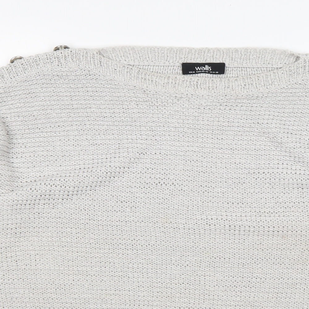 Wallis Womens Grey Roll Neck  Acrylic Pullover Jumper Size M