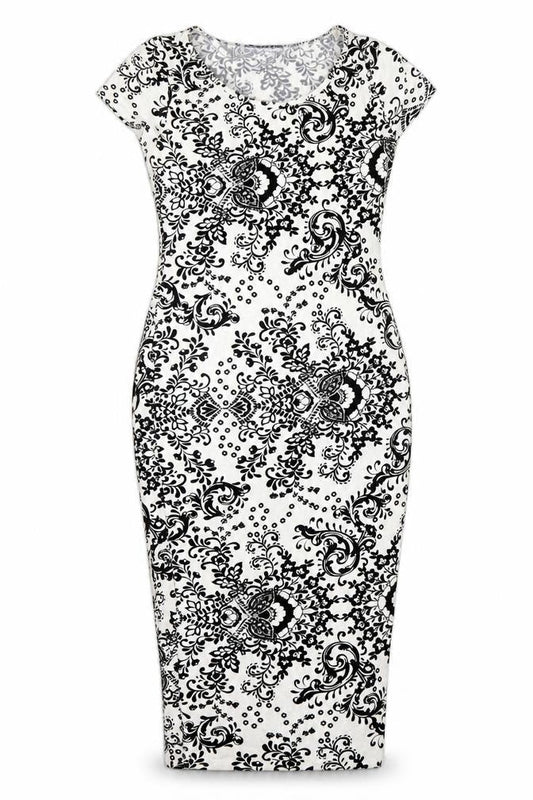 Atmosphere Womens Multicoloured Floral Viscose Pencil Dress  Size 10  Round Neck