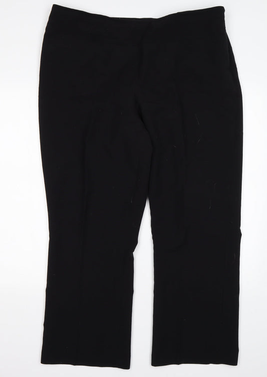 Debenhams  Womens Black  Polyester Trousers  Size 18 L29 in Regular