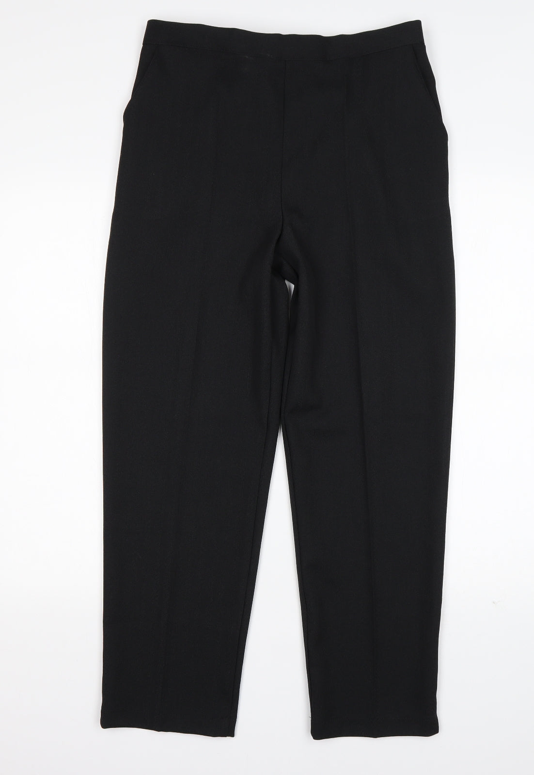 Preworn Womens Black  Polyester Trousers  Size 16 L28 in Regular