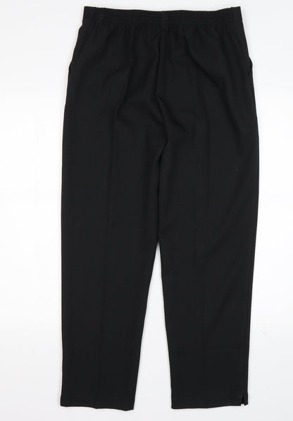 Preworn Womens Black  Polyester Trousers  Size 16 L28 in Regular