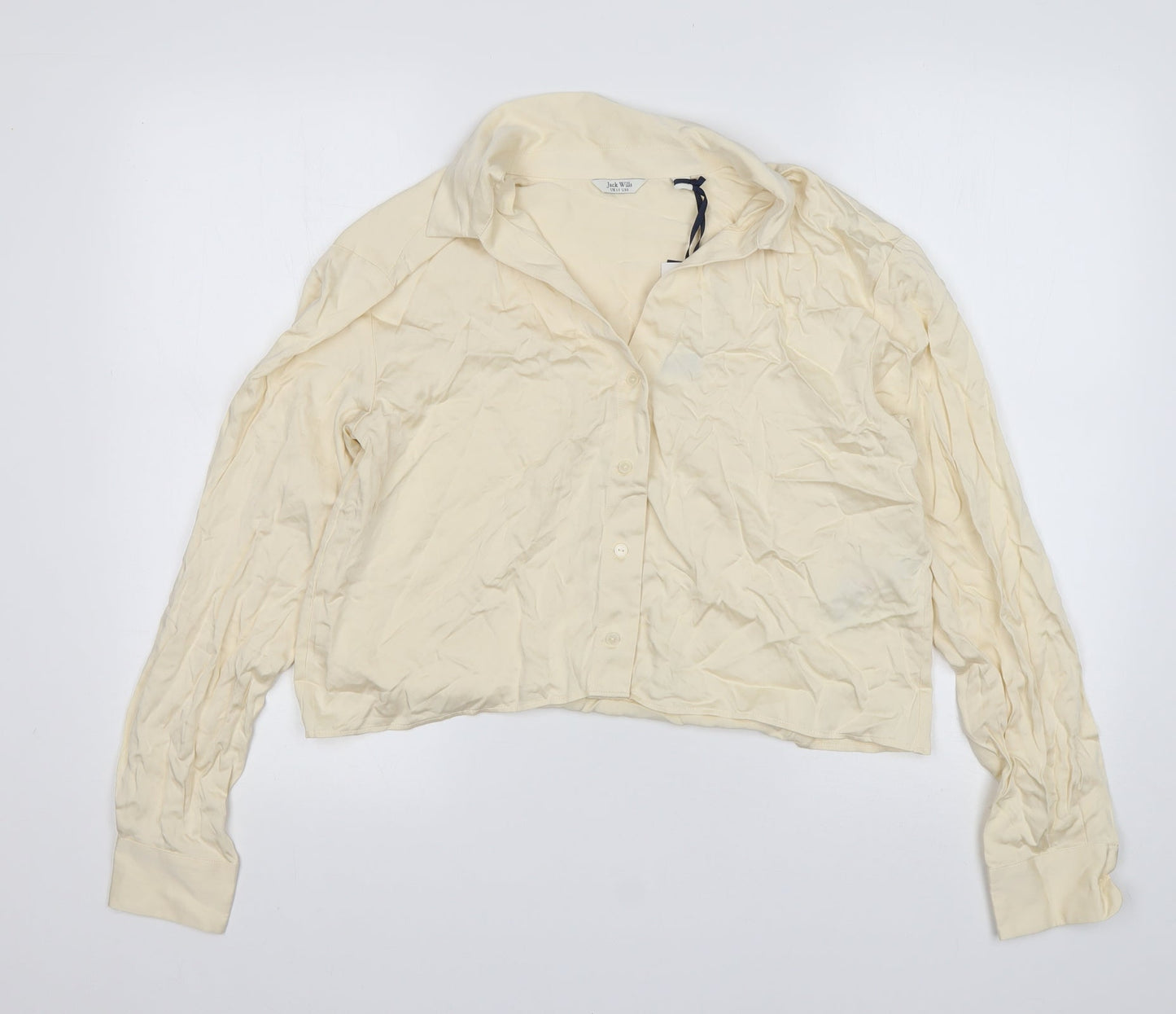 Jack Wills Womens Beige  Viscose Basic Button-Up Size 10 Collared