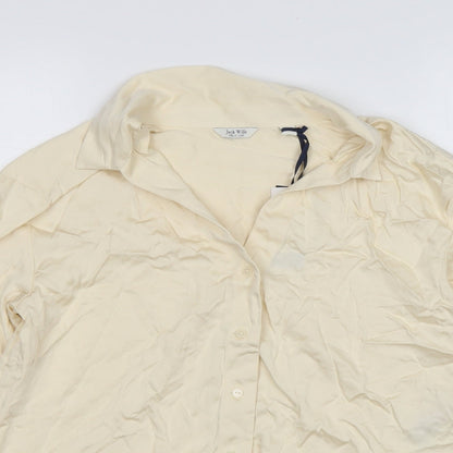 Preloved Jack Wills Womens Beige  Viscose Basic Button-Up Size 10 Collared - Detail