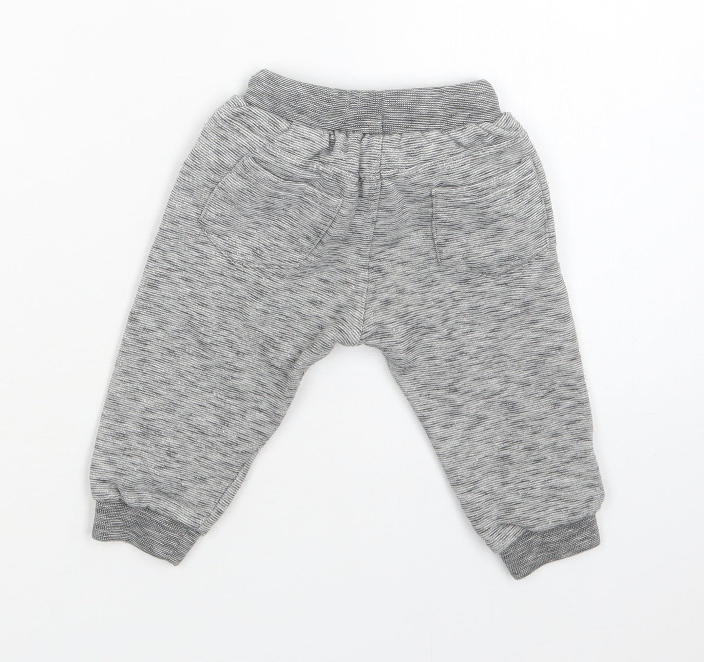F&F Baby Grey  Cotton Jogger Trousers Size 6-9 Months  Drawstring