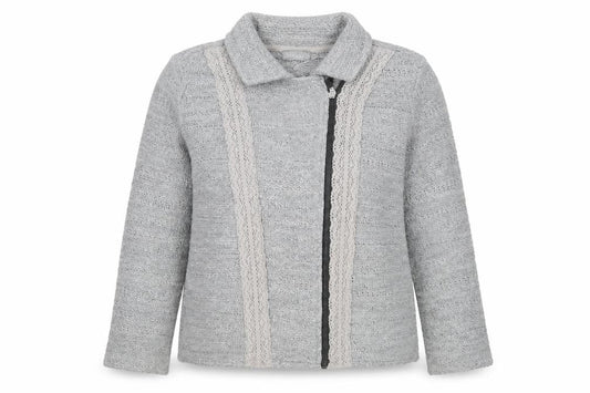 Per Una Womens Grey Round Neck  Acrylic Full Zip Jumper Size M