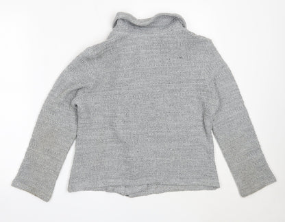 Per Una Womens Grey Round Neck  Acrylic Full Zip Jumper Size M