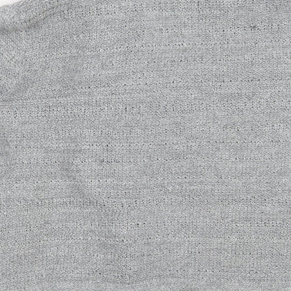 Per Una Womens Grey Round Neck  Acrylic Full Zip Jumper Size M