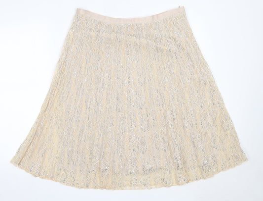 Together Womens Beige  Polyester Flare Skirt Size 16