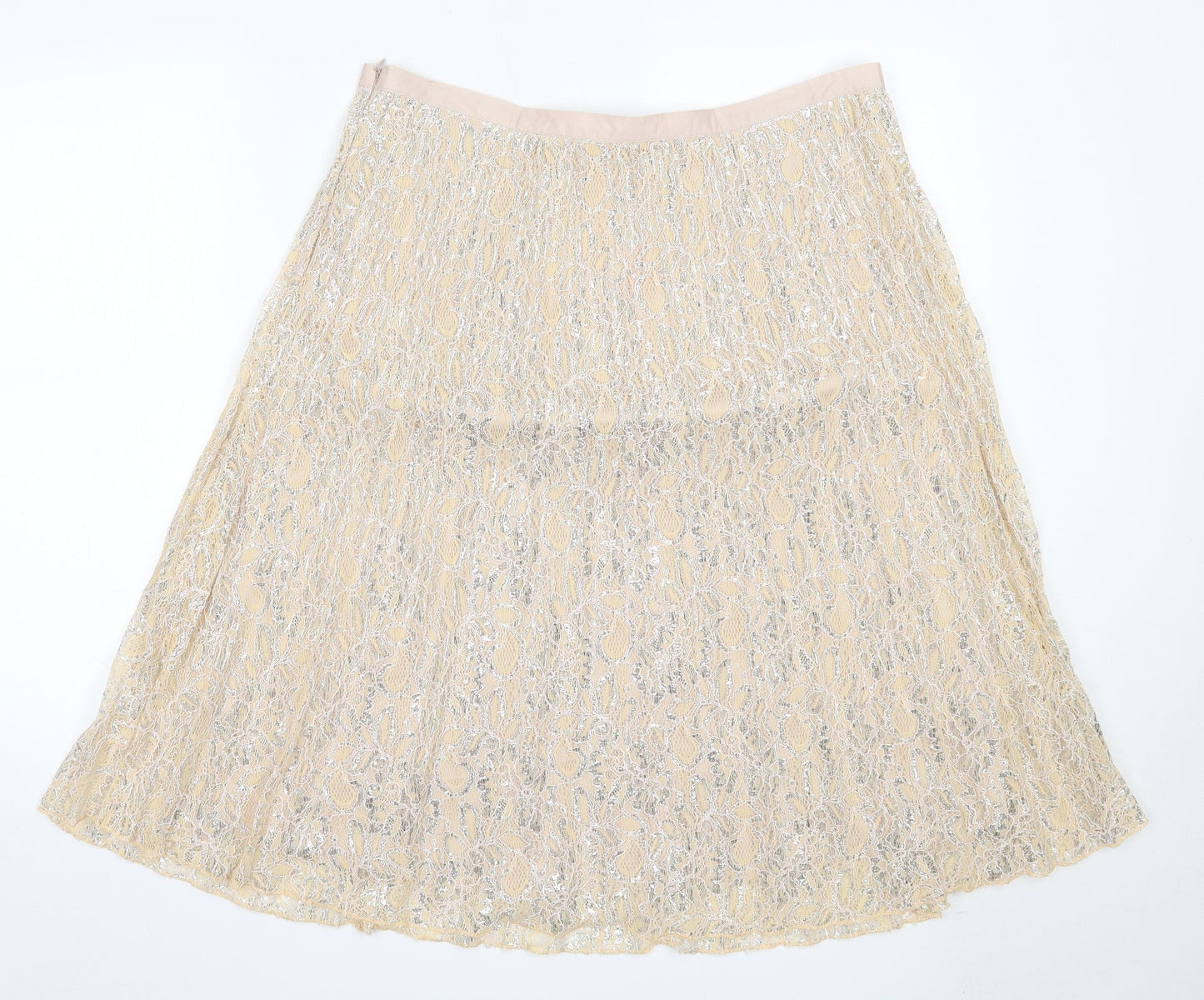 Together Womens Beige  Polyester Flare Skirt Size 16
