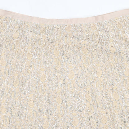 Preloved Together Womens Beige  Polyester Flare Skirt Size 16 - Detail
