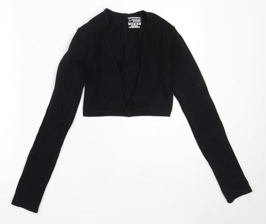 PRETTYLITTLETHING Womens Black  Polyamide Basic T-Shirt Size M V-Neck