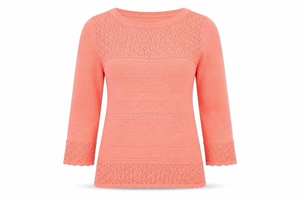 Marks & Spencer Womens Pink Round Neck  Cotton Pullover Jumper Size 8