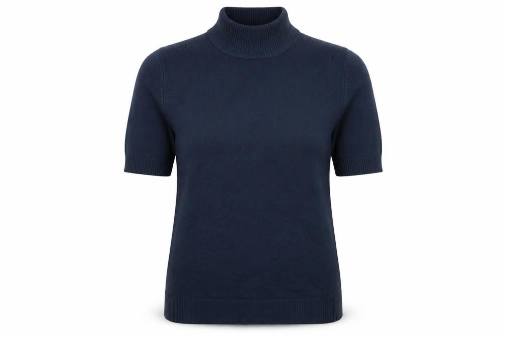 Katie Smith Womens Blue High Neck  Acrylic Pullover Jumper Size L