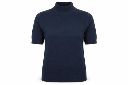 Katie Smith Womens Blue High Neck  Acrylic Pullover Jumper Size L