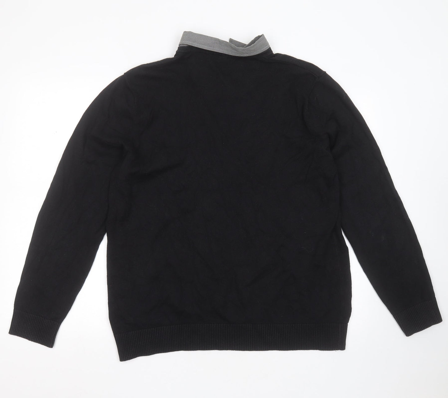 Burton Womens Black Collared  Cotton Pullover Jumper Size XL
