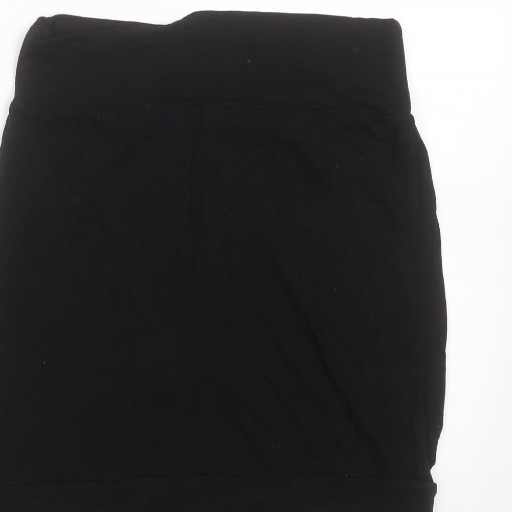 Papaya Womens Black  Viscose Basic T-Shirt Size 10 Off the Shoulder