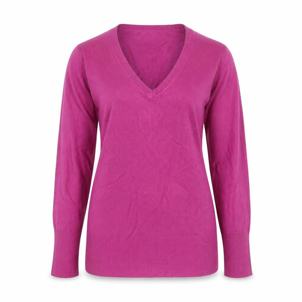 Debenhams Womens Purple V-Neck  Acrylic Pullover Jumper Size 8