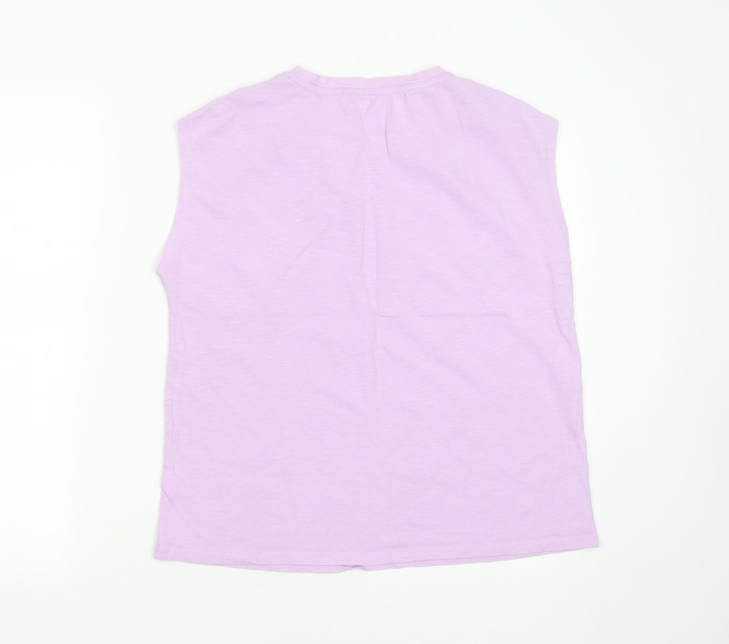 NEXT Girls Purple  Cotton Basic T-Shirt Size 15 Years Round Neck  - One of a kind