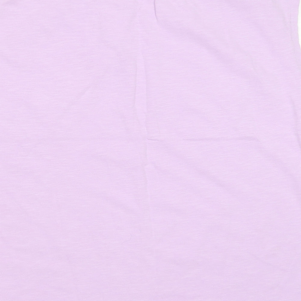 NEXT Girls Purple  Cotton Basic T-Shirt Size 15 Years Round Neck  - One of a kind