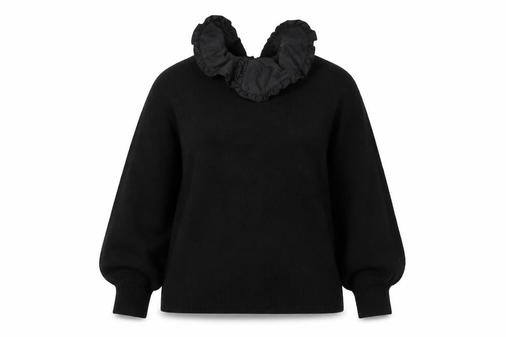 Papaya Womens Black Collared  Acrylic Pullover Jumper Size M