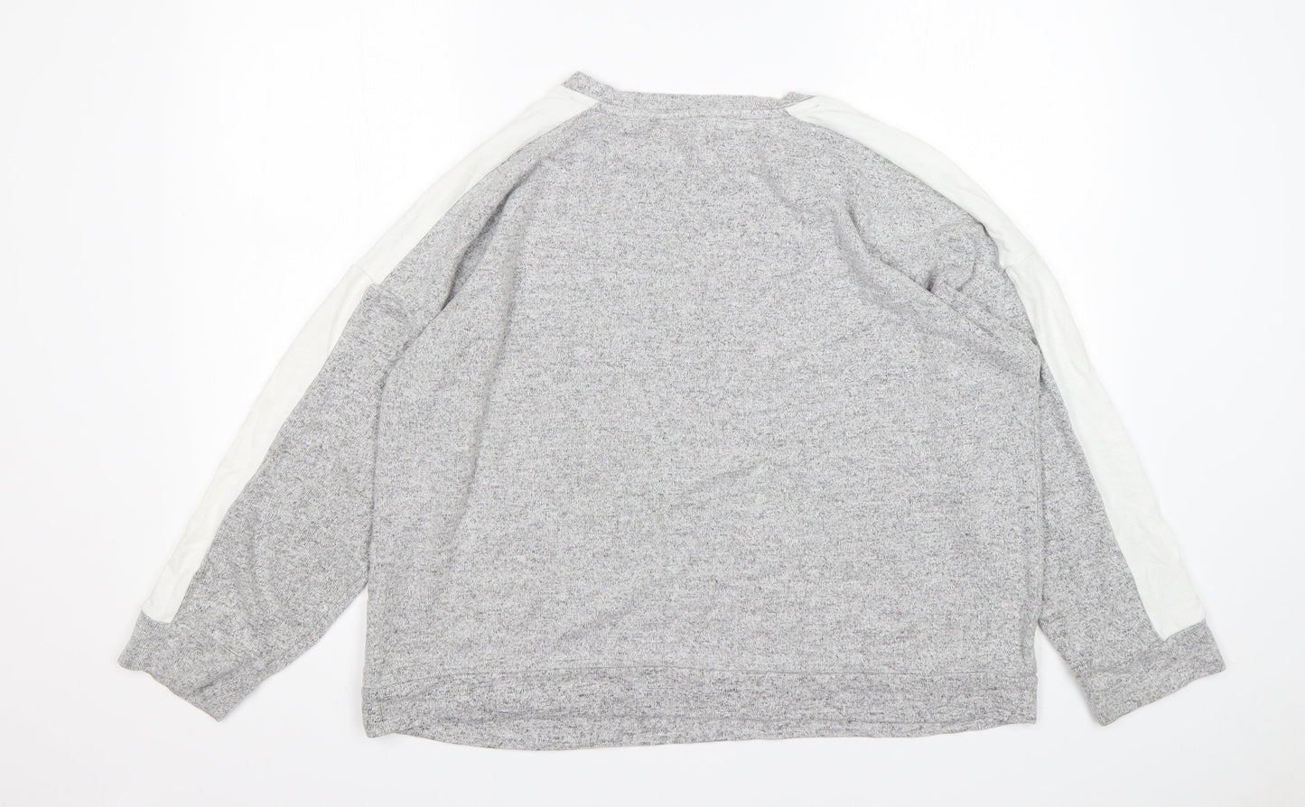 Jeff&Co Womens Grey Round Neck  Viscose Pullover Jumper Size 14