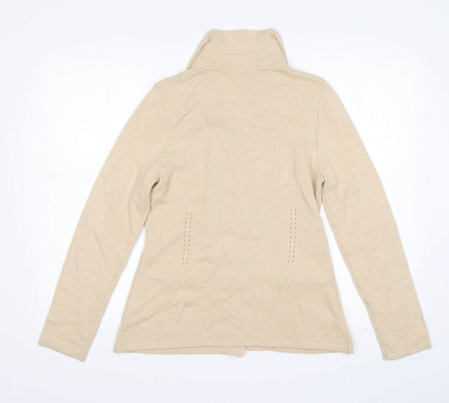 Gerry Weber Womens Beige Collared  Viscose Cardigan Jumper Size 10