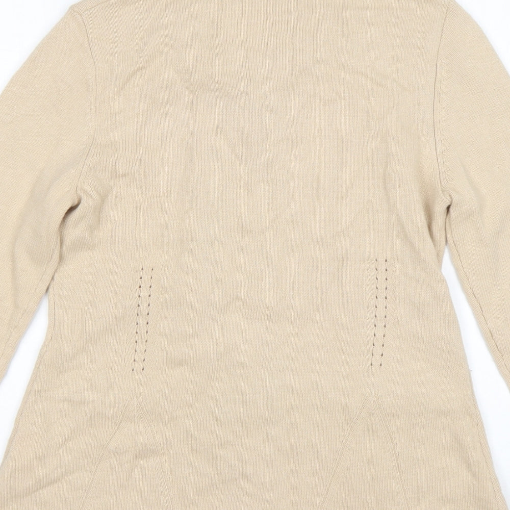 Gerry Weber Womens Beige Collared  Viscose Cardigan Jumper Size 10