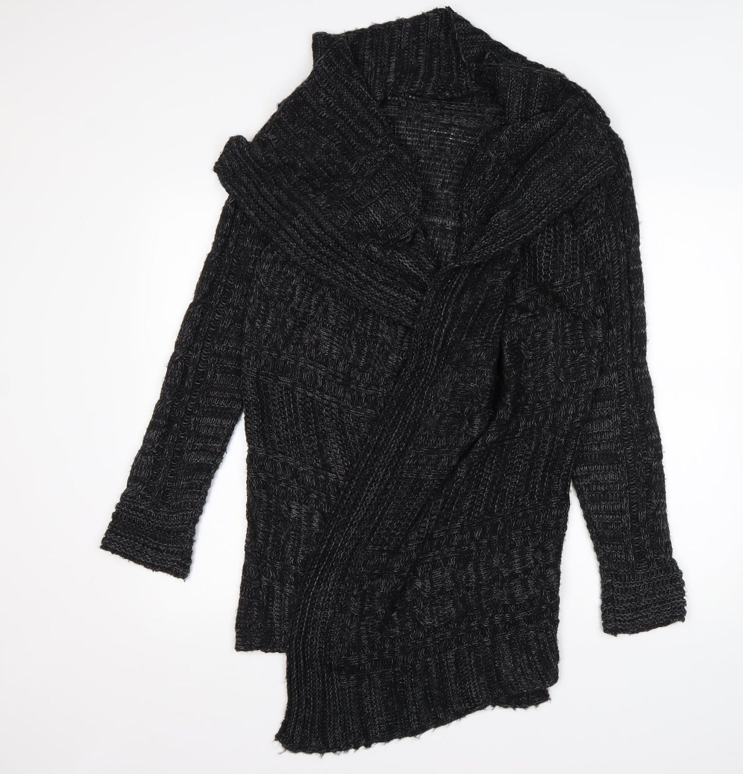 Preworn Womens Grey V-Neck  Acrylic Cardigan Jumper Size S