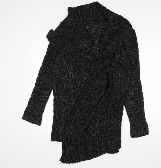 Preworn Womens Grey V-Neck  Acrylic Cardigan Jumper Size S
