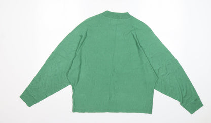 Preloved M&S Womens Green Round Neck  Acrylic Pullover Jumper Size S - Back