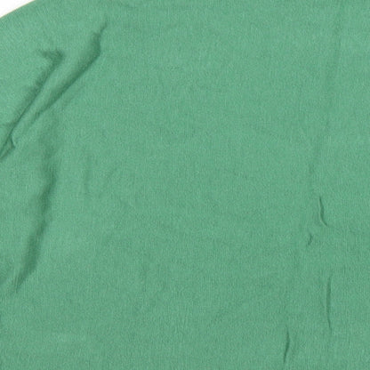 Preloved M&S Womens Green Round Neck  Acrylic Pullover Jumper Size S - Label