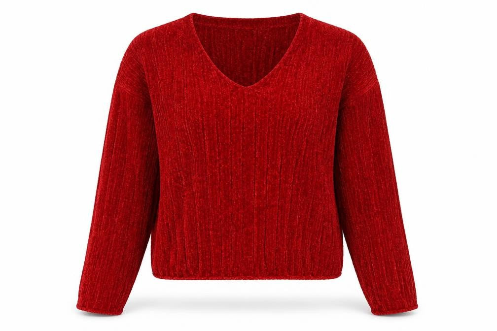 MOMO Womens Black V-Neck  Acrylic Pullover Jumper Size M
