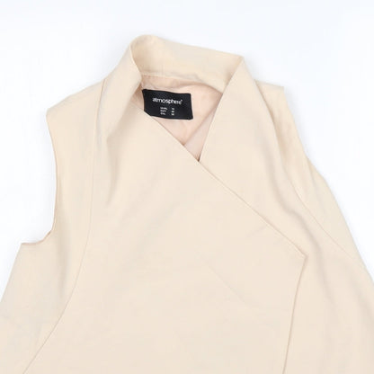 Preloved Atmosphere Womens Beige  Polyester Jacket Blazer Size 10 - Detail