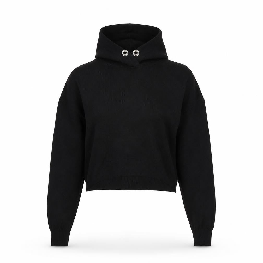 H&M Womens Black  Viscose Pullover Hoodie Size XS   - Cropped