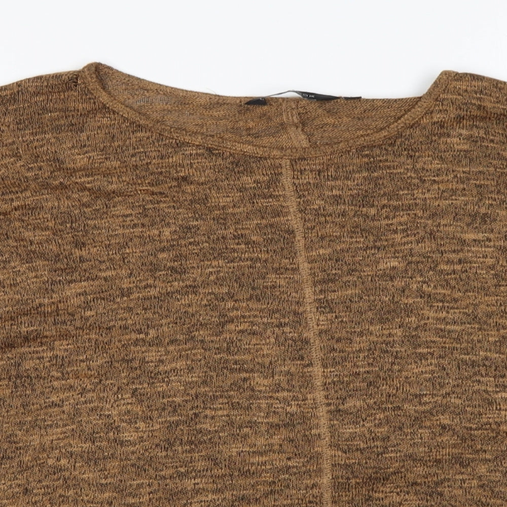 New Look Womens Brown Round Neck  Viscose Pullover Jumper Size 10