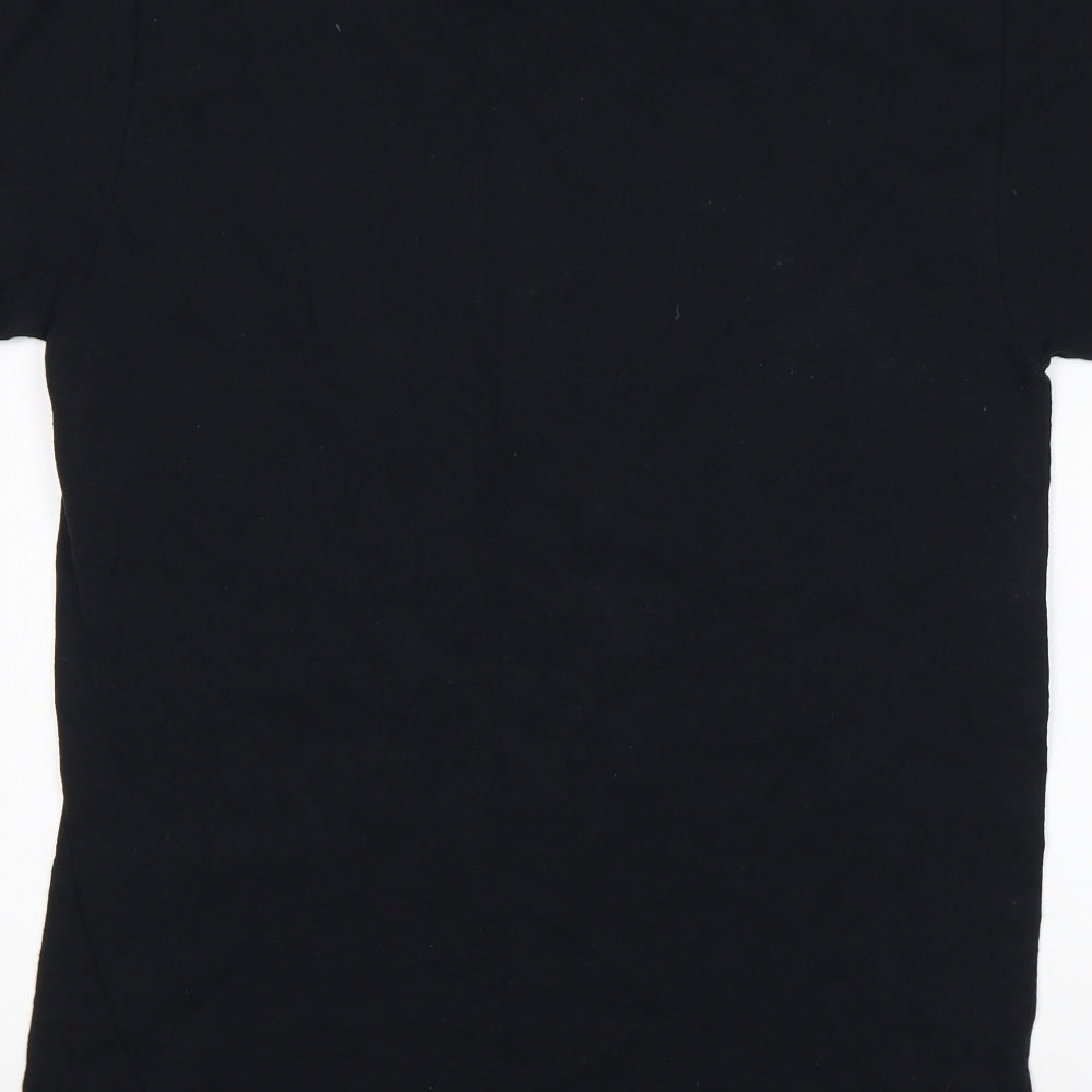 Gildan Womens Black  Cotton Basic T-Shirt Size M Round Neck - Woman Like Me