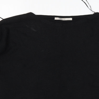 George Womens Black Round Neck  Acrylic Pullover Jumper Size 12