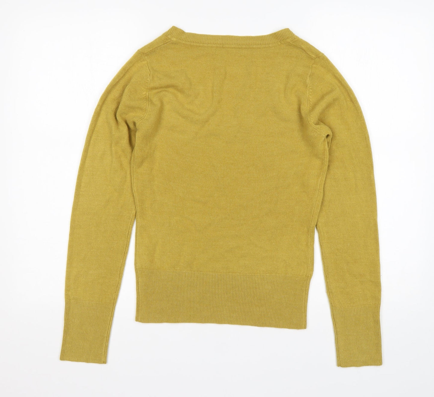 George Womens Green V-Neck  Acrylic Pullover Jumper Size 8