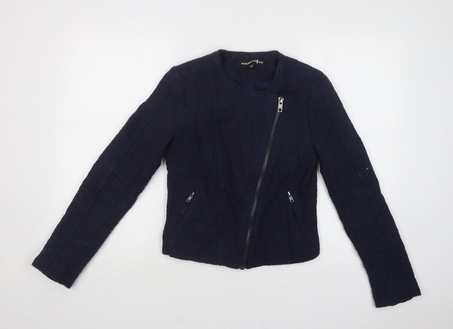 Warehouse Womens Blue   Jacket Blazer Size 8  Zip