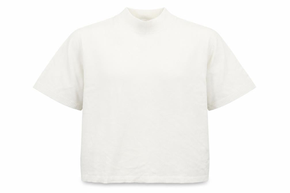 Signature Womens Ivory Mock Neck  Cotton Pullover Jumper Size XL