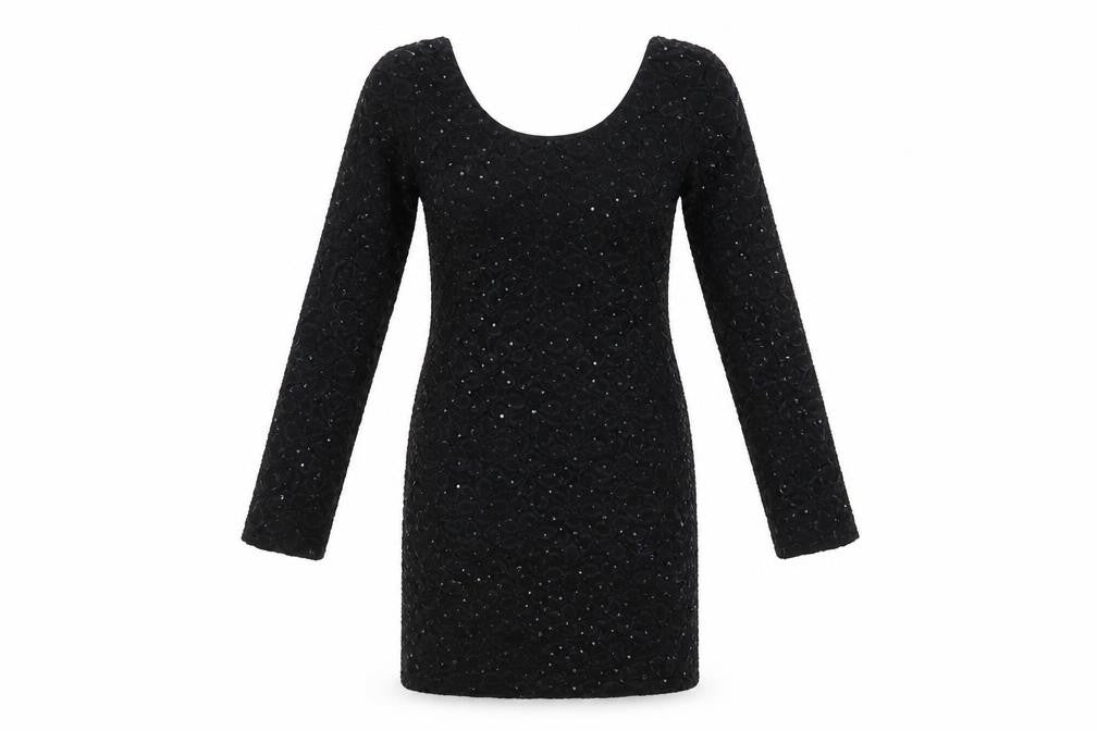 Graffic Womens Black Floral Polyester Bodycon  Size S  Scoop Neck
