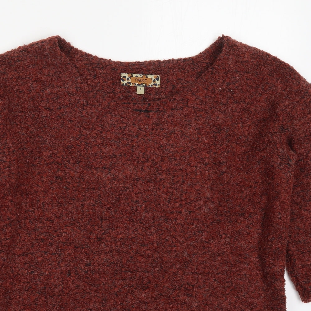 NEXT Womens Brown Round Neck  Polyester Pullover Jumper Size 8