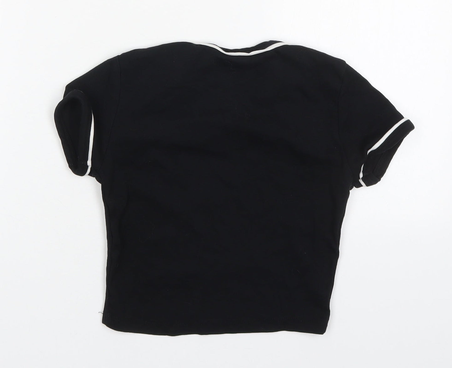 Pull&Bear Womens Black  Cotton Basic T-Shirt Size S Crew Neck - New York