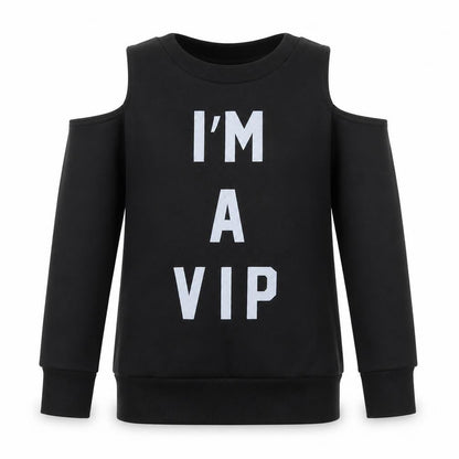 Boohoo Girls Black  Polyester Pullover Sweatshirt Size 7-8 Years  Pullover - I'm A VIP