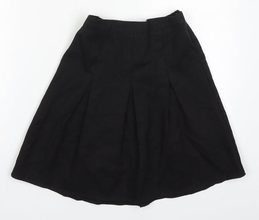 Matalan Girls Black  Polyester Pleated Skirt Size 9-10 Years  Regular Zip