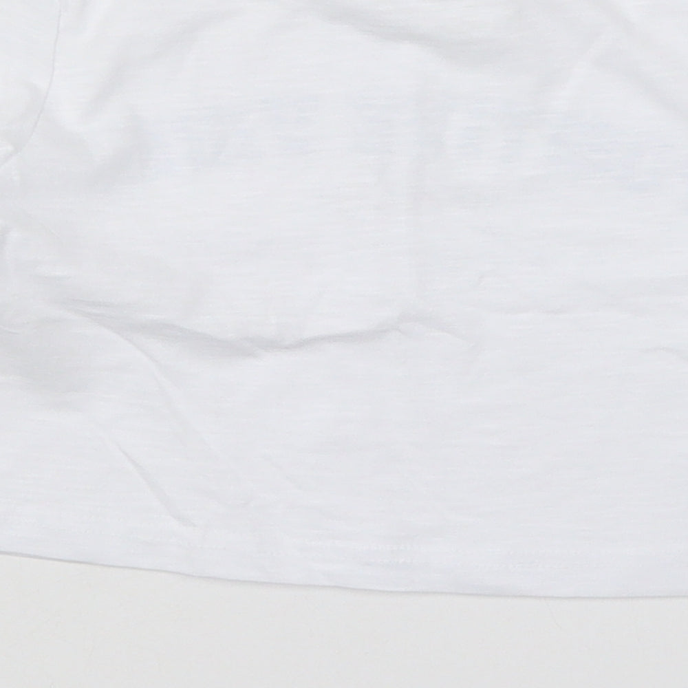 Matalan Girls White  Cotton Basic T-Shirt Size 6 Years Crew Neck Pullover - Positive Vibes Only