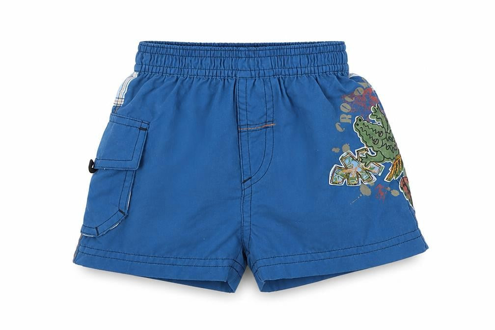 Next Boys Blue  Polyester Cropped Trousers Size 3-6 Months   - Crocodile Swim Shorts